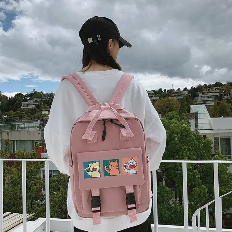 Mochilas escolares femininas fofas, à prova d'água, de nylon, desenhos animados, uso diário, 2020
Mochilas escolares femininas fofas, à prova d'água, de nylon, desenhos animados, uso diário, 2020